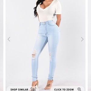 Fashion Nova Distressed Stretchy Jeans